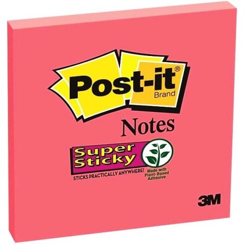 Karteczki Post-it Super Sticky 76x76mm (654-6SS-PNK) fuksja (90) Post-it