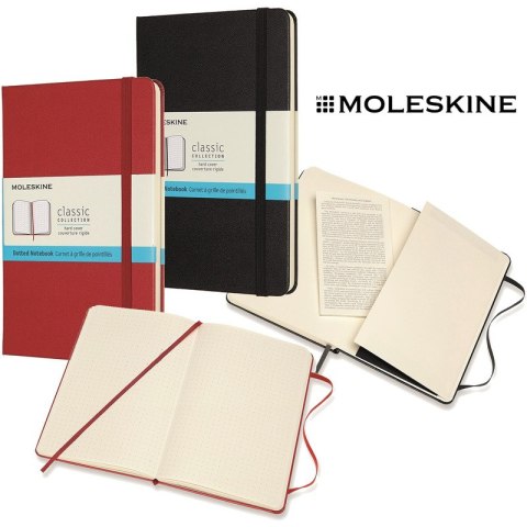 Notatnik Moleskine Classic M (11.5x18cm) kropki czerwony, CZERWONY Moleskine