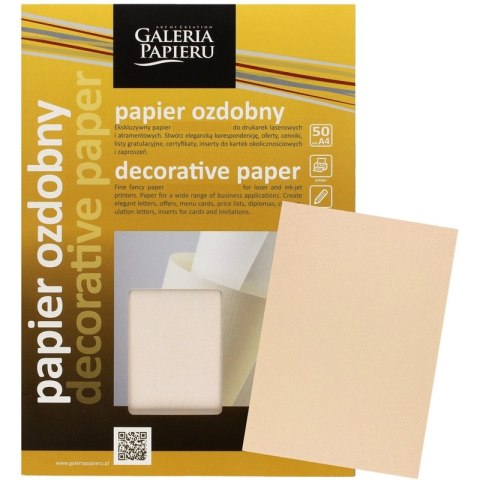 Papier ozdobny Galeria Papieru A4/110g Laid beżowy (50) Galeria Papieru