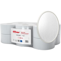 Papier toaletowy Cliver 130m 1w makulatura biały (12) Cliver