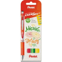 Pióra kulkowe Pentel EnerGel BL77 Mięsiste cytrusy (4) Pentel