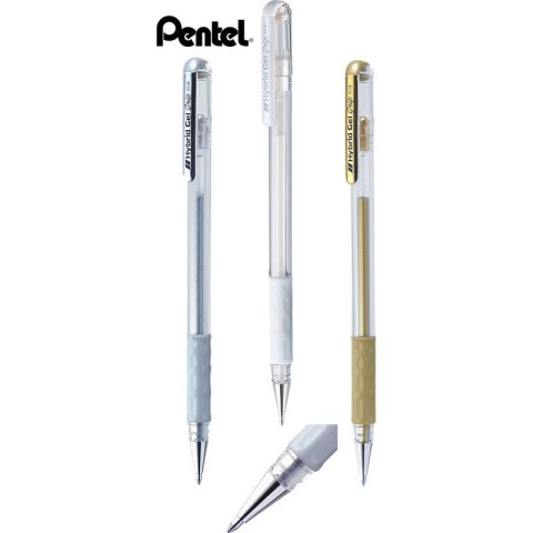 Długopis żelowy Pentel Hybrid Gel Grip K118 srebrny, SREBRNY Pentel