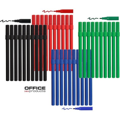 Flamastry Office Products 1.0mm czerwone (10), CZERWONY Office Products