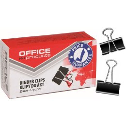 Klipy do dokumentów Office Products 25mm czarne (12) Office Products