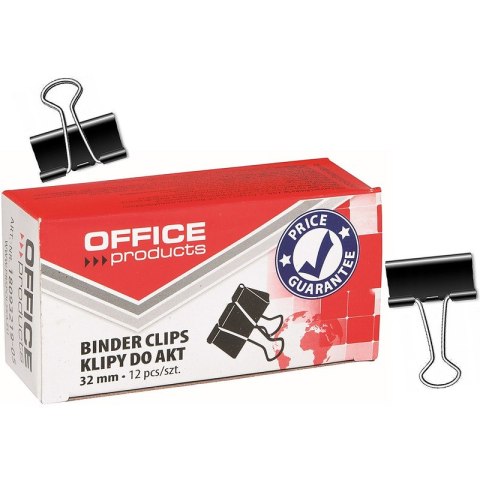 Klipy do dokumentów Office Products 32mm czarne (12) Office Products