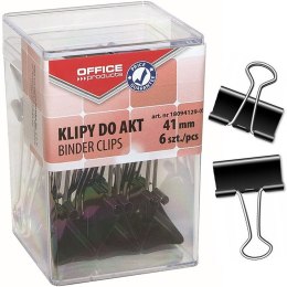 Klipy do dokumentów Office Products 41mm czarne (6) Office Products