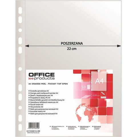 Koszulki Office Products A4/90µm poszerzane groszkowe (50) Office Products