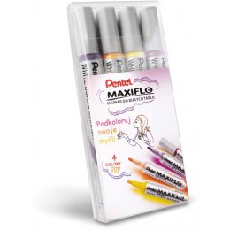 Markery do tablic Pentel Maxiflo MWL5S 4 kolory Pentel