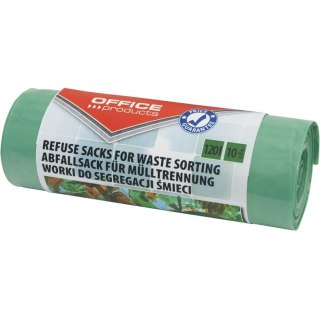 Worki na śmieci Office Products 120L LDPE zielone (10) Office Products