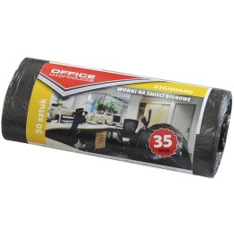 Worki na śmieci Office Products 35L HDPE czarne (50) Office Products