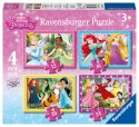 Ravensburger Puzzle dla dzieci 2D 4in1: Księżniczki Disney 12/16/20/24 elementy 7397 Ravensburger