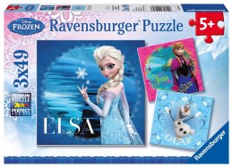 Ravensburger Puzzle dla dzieci 2D: Kraina Lodu. Elsa Anna i Olaf 3x49 elementów 9269 Ravensburger