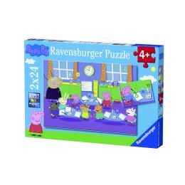 Ravensburger Puzzle dla dzieci 2D: Świnka Peppa i cała klasa 2x24 elementów 9099 Ravensburger