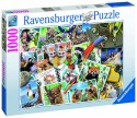 Ravensburger Puzzle 2D 1000 elementów: Zwierzaki w podróży 17322 Ravensburger