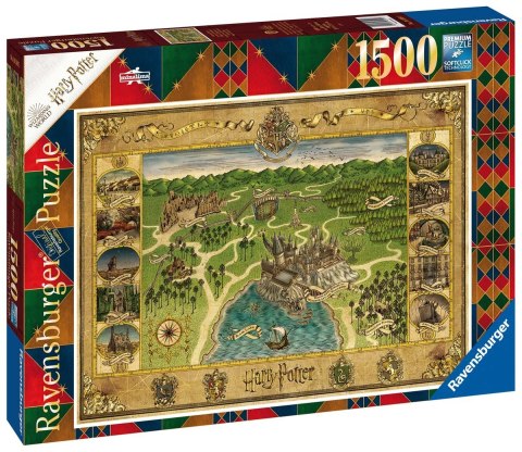 Ravensburger Puzzle 2D 1500 elementów: Mapa Hogwartu 16599 Ravensburger