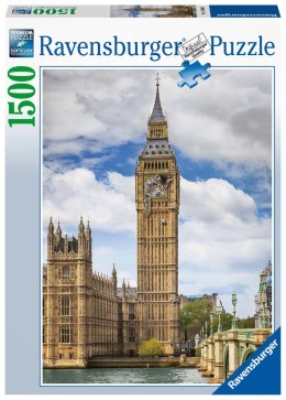 Ravensburger Puzzle 2D 1500 elementów: Zabawny kot na zegarze Big Ben 16009 Ravensburger