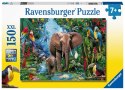 Ravensburger Puzzle dla dzieci 2D: Słonie w dżungli 150 elementów 12901 Ravensburger