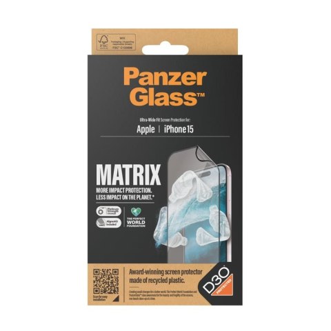 PanzerGlass UWF Matrix with D30 (Rec. PET) Przezroczysta ochrona ekranu Apple 1 szt. PanzerGlass