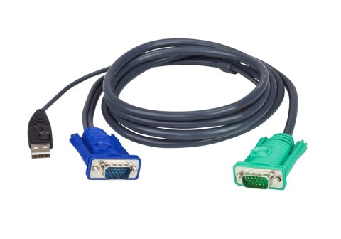 ATEN 2L-5202U kabel KVM Czarny 1,8 m ATEN