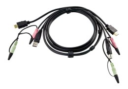 ATEN 2L-7D02UH kabel KVM Czarny 1,8 m ATEN