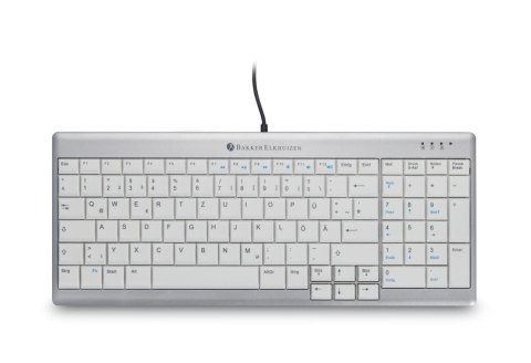 BakkerElkhuizen UltraBoard 960 Standard Compact klawiatura USB QWERTZ Swiss Srebrny, Biały BakkerElkhuizen