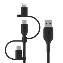 Belkin BOOST CHARGE kabel USB 1 m USB A USB C/Micro-USB B/Lightning Czarny Belkin