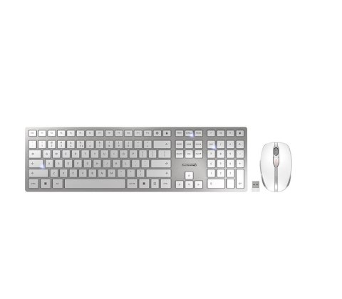 CHERRY DW 9100 SLIM klawiatura Dołączona myszka RF Wireless + Bluetooth QWERTY US English Srebrny CHERRY