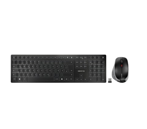 CHERRY DW 9500 SLIM klawiatura Dołączona myszka RF Wireless + Bluetooth QWERTZ Niemiecki Czarny, Szary CHERRY