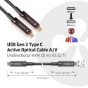 CLUB3D USB3.2 G2 TYPE-C ACT. OPT. A/V M/M 20M kabel USB USB 3.2 Gen 2 (3.1 Gen 2) USB C Czarny CLUB3D