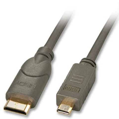 Lindy 1.5m HDMI kabel HDMI 1,5 m HDMI Type C (Mini) HDMI Typu D (Micro) Czarny Lindy