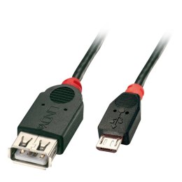 Lindy 31935 kabel USB 0,5 m USB 2.0 Micro-USB B USB A Czarny, Czerwony Lindy