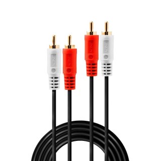 Lindy 35662 kabel audio 3 m 2 x RCA Czarny, Czerwony, Biały Lindy