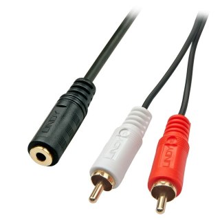 Lindy 35677 kabel audio 0,25 m 2 x RCA 3.5mm Czarny, Czerwony, Biały Lindy