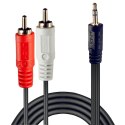 Lindy 35680 kabel audio 1 m 3.5mm 2 x RCA Czarny Lindy