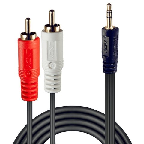 Lindy 35682 kabel audio 3 m 2 x RCA 3.5mm Czarny Lindy