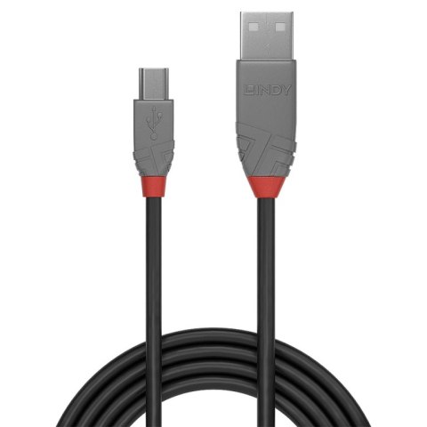 Lindy 36724 kabel USB 3 m USB 2.0 USB A Mini-USB B Czarny Lindy