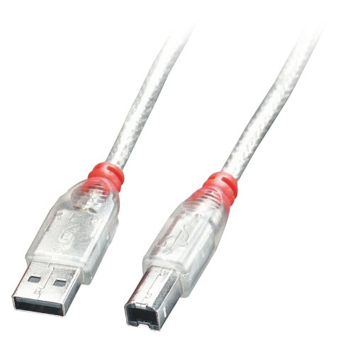 Lindy 41751 kabel USB 0,5 m USB 2.0 USB A USB B Przezroczysty Lindy