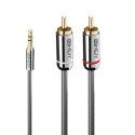 Lindy 35332 kabel audio 0,5 m 3.5mm 2 x RCA Antracyt Lindy