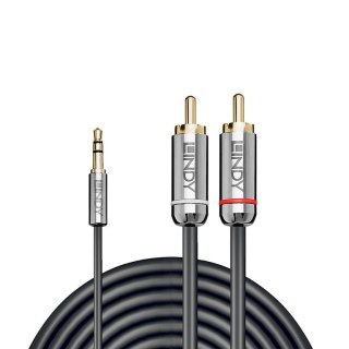 Lindy 35333 kabel audio 1 m 3.5mm 2 x RCA Antracyt Lindy