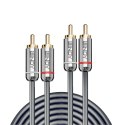 Lindy 35347 kabel audio 3 m 2 x RCA Antracyt Lindy