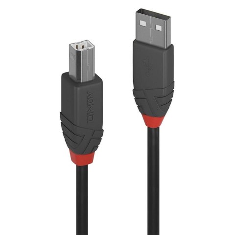 Lindy 36677 kabel USB 10 m USB 2.0 USB A USB B Czarny, Szary, Czerwony Lindy