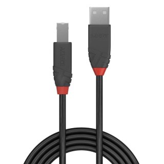 Lindy 36677 kabel USB 10 m USB 2.0 USB A USB B Czarny, Szary, Czerwony Lindy