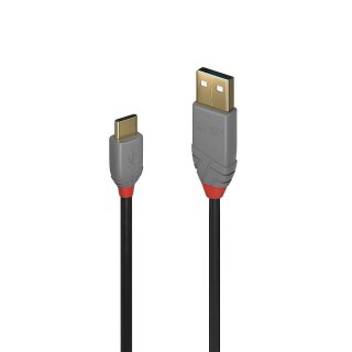 Lindy 36885 kabel USB 0,5 m USB 2.0 USB A USB C Czarny, Szary Lindy