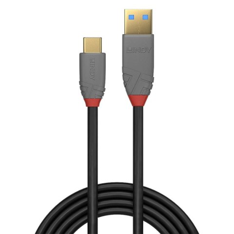 Lindy 36910 kabel USB 0,5 m USB C USB A Czarny, Szary Lindy