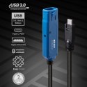 Lindy 43381 kabel USB 8 m USB 3.2 Gen 1 (3.1 Gen 1) USB C USB A Czarny, Niebieski Lindy