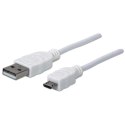 Manhattan 324069 kabel USB 1,8 m USB 2.0 USB A Micro-USB B Biały Manhattan