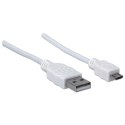 Manhattan 324069 kabel USB 1,8 m USB 2.0 USB A Micro-USB B Biały Manhattan