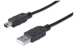 Manhattan 333375 kabel USB 1,8 m USB 2.0 USB A Mini-USB B Czarny Manhattan