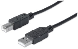 Manhattan 333382 kabel USB 3 m USB 2.0 USB A USB B Czarny Manhattan