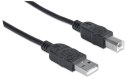 Manhattan 333382 kabel USB 3 m USB 2.0 USB A USB B Czarny Manhattan